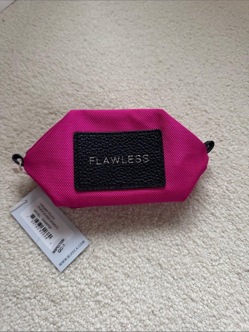 Boulevard Flawless Origami Pouch in Fuchsia with Navy